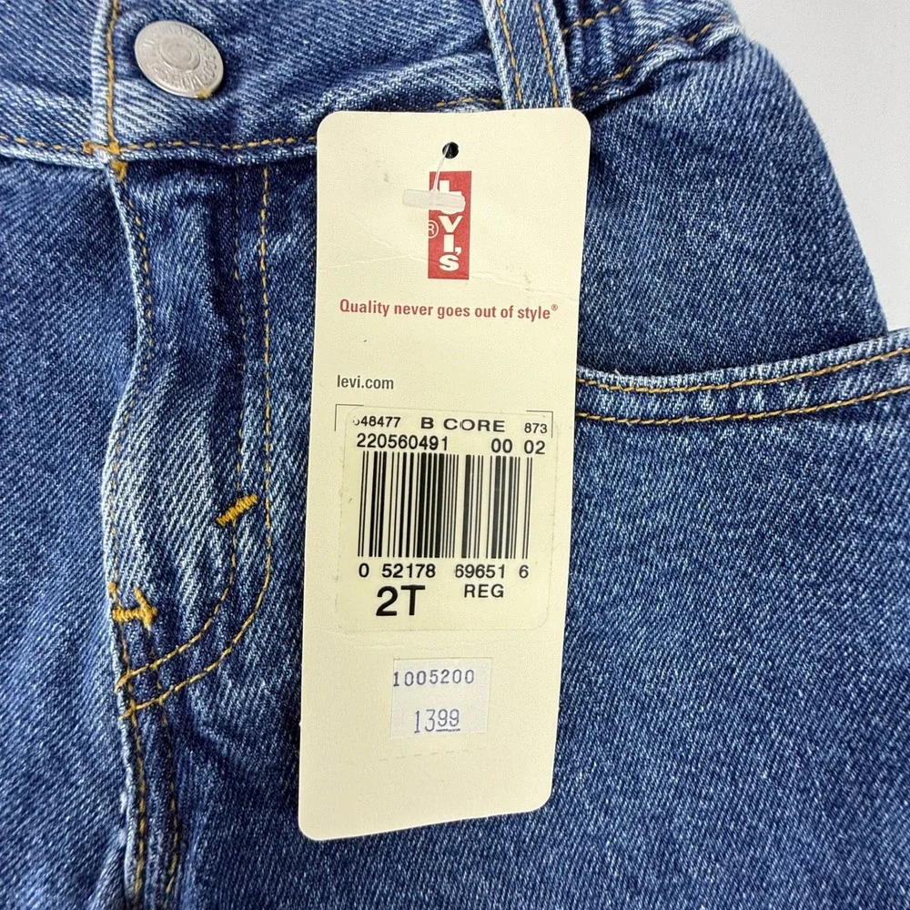 Vintage 90s Levis 550 Relaxed Fit Denim Shorts Toddler Size 2T Blue NWT NOS Y2K